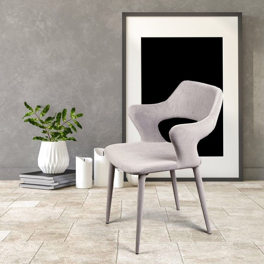 Стул Вудди, бархат серый