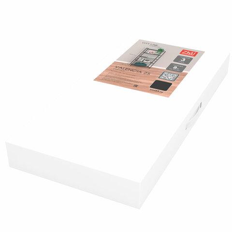 Стеллаж на металлокаркасе "Валенсия-25", 655х300х1555 мм, 5 полок, белый, СТВ25 Б