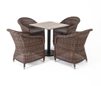 "Каффе" обеденная группа на 4 персоны, стулья коричневыецвет коричневый