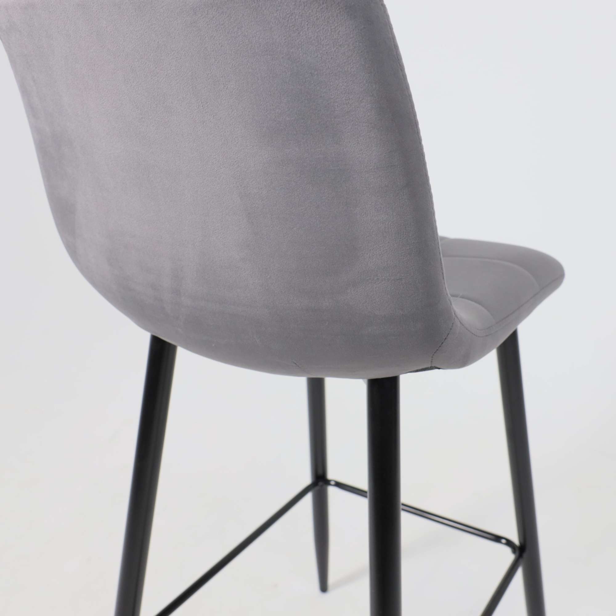 Стул барный Stella, серый, велюр