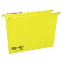 Подвесные папки А4/Foolscap (406х245 мм), до 80 листов, КОМПЛЕКТ 10 шт., желтые, картон, BRAUBERG (Италия), 231794