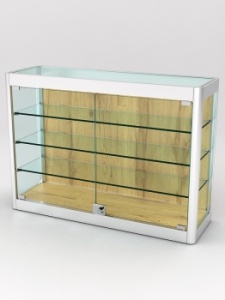 Витрина из профиля настенная "ВАЙБ ИКС" №3-3П-ДСП-220 (задняя стенка ДСП), Дуб Золотистый