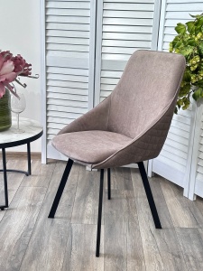 Стул КАСА (CASA), 360 град. поворот. B5 Капучино, велюр / черный каркас