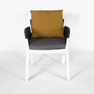 Стул Майями, горчичный+серый/черно-серый ножки белые