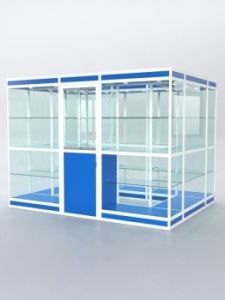 Павильон торговый из профиля островной №1в, Делфт голубой U525 ST9 + Белый