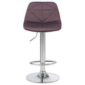 Барный стул СИЕНА, хром сталь, рогожка коричневый