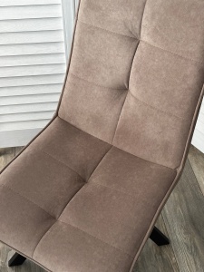 Стул БРОНКС (BRONX), 360 град. поворот. B5 Капучино, велюр / черный каркас