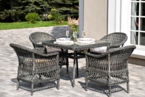 "Сицилия" обеденная группа плетеная, цвет графитцвет Графит