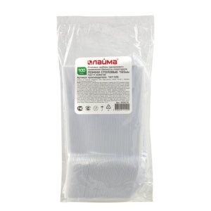 Одноразовые ложки столовые 165 мм, КОМПЛЕКТ 100 шт., "СТАНДАРТ", пластиковые, белые, LAIMA, 603079