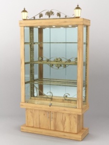 Витрина "Империя" №2-3 с фонарями, Дуб Золотистый