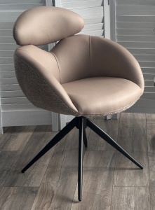 Стул ГУННАР (GUNNAR) 360 град, цвет БЕЖЕВЫЙ VEGA-11 / MIAMI-160, ткань / ЧЕРНЫЙ каркас, ®DISAUR