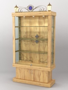 Витрина "Империя" №1-5 с фонарями, Дуб Золотистый