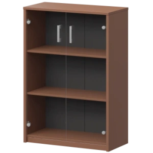 Стеллаж средний с прозрачным стеклом Арго А-304/А-стл304пр Терракота