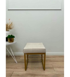 Банкетка Марсей 40-44 с полкой (светло бежевый/золото)