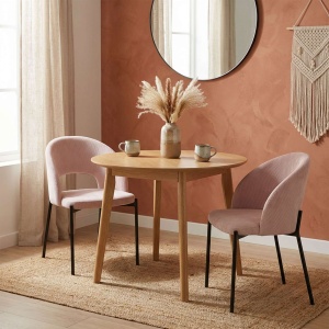 Стул ELSA, розовый велюр Fjord 91/черный