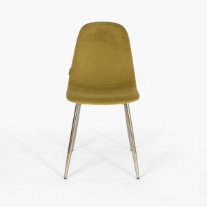 Стул Копенгаген горчичный бархат ножки под матовое золото