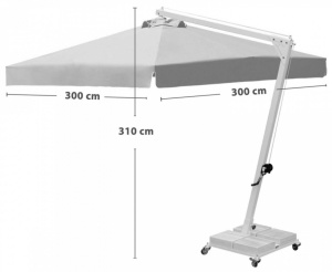 Зонт профессиональный 3х3 м Banana черный, натуральный, черный