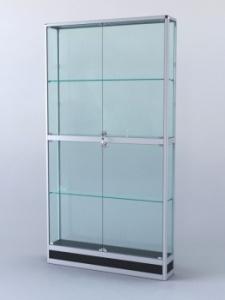 Витрина "ПРЯМОУГОЛЬНАЯ" №4-200-2 (задняя стенка - стекло), Черный