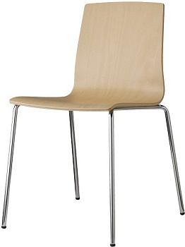 Стул деревянный Alice Wood хром, отбеленный бук