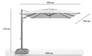 Зонт профессиональный 3х3 м Levia тик, тортора
