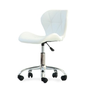 Стул на колесах Perfecto Roll, белая экокожа