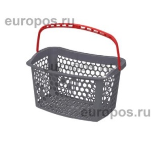 Корзина пластиковая TANGO, 23 литра цвет серый, ручка красная