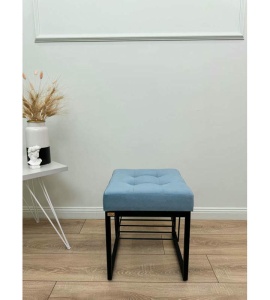 Банкетка Марсей 40-44 с полкой (голубой/черный)