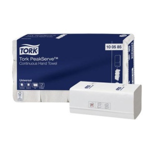 Полотенца бумажные 410 шт., TORK (Система H5) PeakServe, UNIVERSAL, КОМПЛЕКТ 12 пачек, 22,5x20 см, W-сложение, 100585