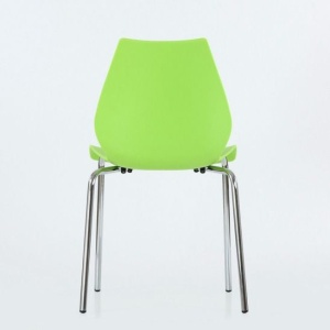 Стул Lili, хром металл, стопируемый, зеленый