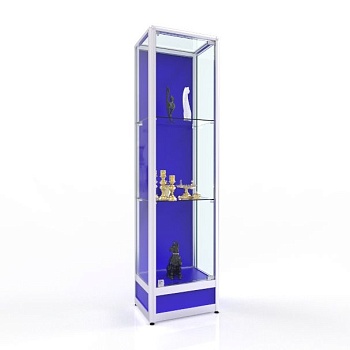 ВА-600-Д Витрина из профиля с подиумом и задней стенкой ДСП цвет Дуб сонома