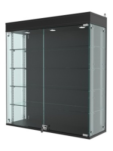 Витрина "АТРИУМ" с регулировочными полками настенная №4А-1Г-РЕГ, Черный