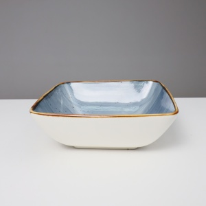 Тарелка квадратная глубокая VITAL 1, фарфор, синий, 19,3*19,3*7см