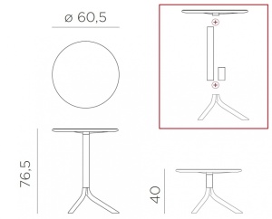 Стол пластиковый обеденный Spritz + Spritz Mini коралловый