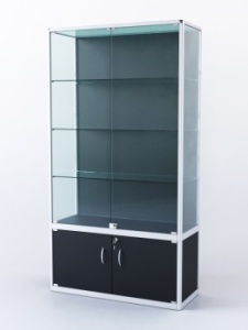 Витрина "ПРЯМОУГОЛЬНАЯ" №2-400-1 (задняя стенка - ДВП), Черный