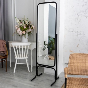 5М-05* (чёрный муар) Зеркало прим. напол. с измен. угла, 550Lх1700Hx550Dмм, зерк. полотно 1400х445мм