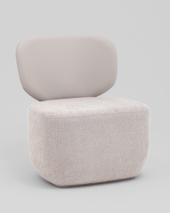 Кресло Спейс спинка экокожа, сиденье шенилл светло-серый