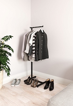 Вешалка напольная TACCOLA-SASA в стиле Лофт Г-образная, черная