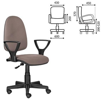 Кресло BRABIX Prestige Ergo MG-311, регулируемая эргономичная спинка, ткань, бежевое, 531873