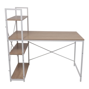 Стол письменный ONYX, со стеллажом, светлый дуб/белый металл, 1200*600*750(1220)