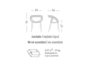 Кресло пластиковое Moema 69 зеленый
