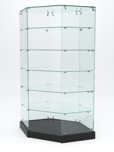 Витрина стеклянная "ИСТРА ХИТ ПРОДАЖ" №514 (без дверки, задняя стенка - стекло), Черный