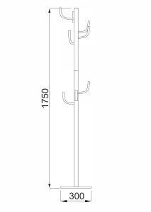Вешалка напольная Cactus, черный, металл, материал основания металл