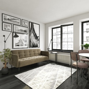 Monaco диван-кровать прямой с подлокотниками, трехместный, бархат пепельно-бежевый 25