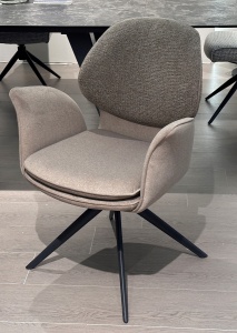 Стул ЛЕННЕ (LENNE) 360 град. поворот., цвет СЕРЫЙ MILAN-450/ MOHAIR-151, ткань/ Черный, ®DISAUR