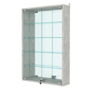 Витрина настенная №2-2А с зеркалом, Метрополитан Грей