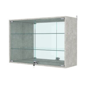 Витрина настенная с регулировочными полками №3-2АГ-РЕГ с зеркалом, Метрополитан Грей