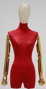 TTW-7-7 Торс портновского манекена женский, с бедром, сетчатая голова, шарнирные руки