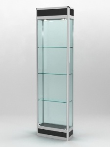 Витрина "ПРОФИЛЬ ПОДИУМ" №3-200-2 (задняя стенка - стекло), Черный