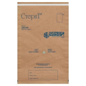 Пакет крафт самокл. ВИНАР СТЕРИТ, комплект 100 шт., для ПАР/ВОЗД стерилизации, 300х45