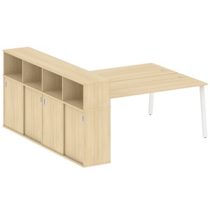 Рабочая станция Metal System Style на металлокаркасе с опорным шкафом-купе БА.РС-СШК-4.5